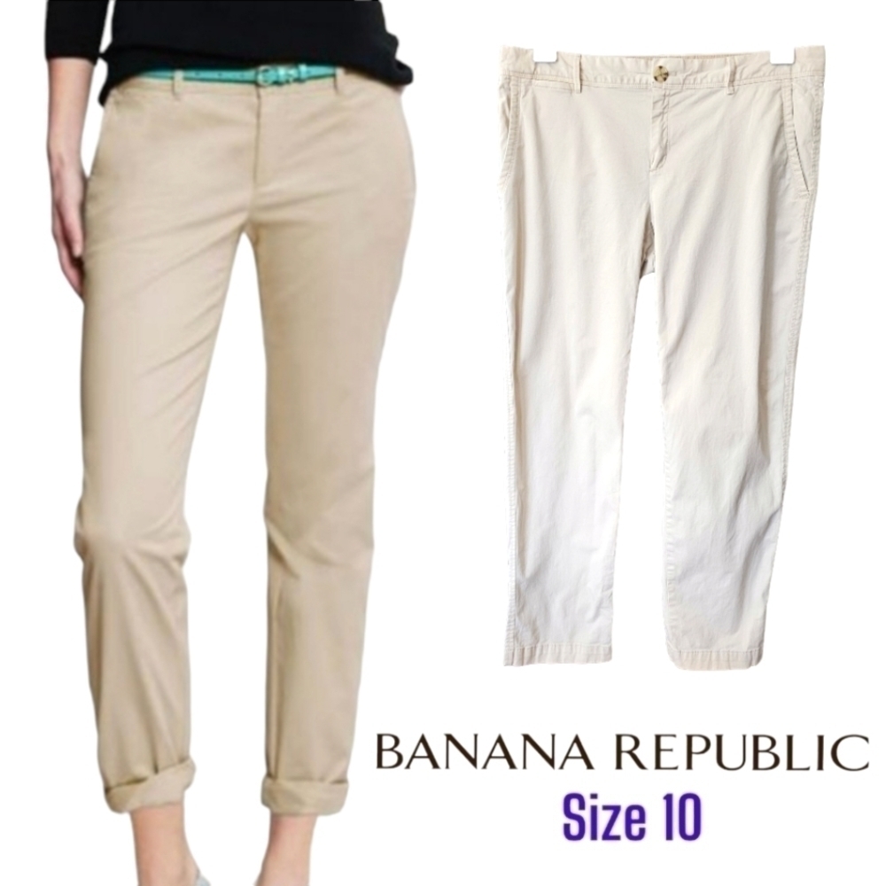 Banana Republic Roll Up City Chino Stone Twill Pants Size 10